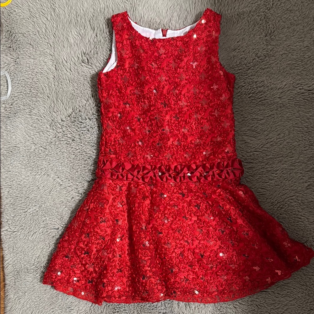 3 for $20 Elegant Red Floral Kids Formal Dress